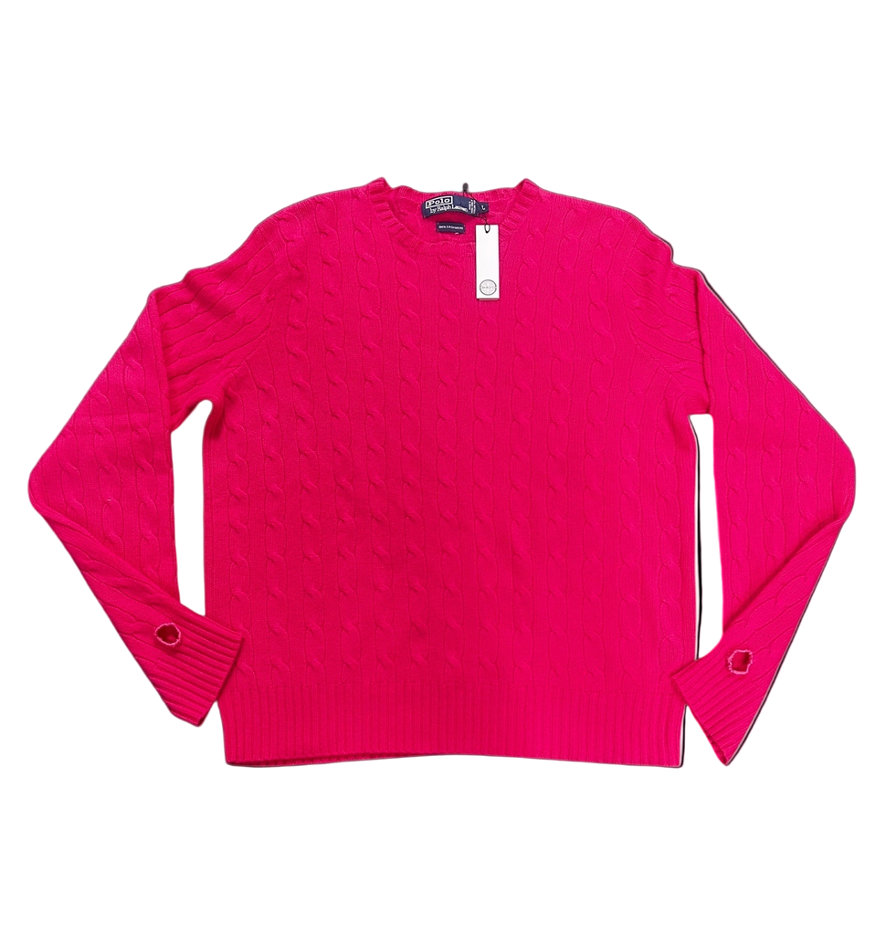 UPCYCLED CASHMERE CABLEKNIT SWEATER