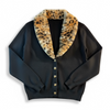 Image of MCM SAMPLE LEOPARD COLLAR CARDIGAN