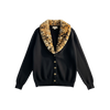 Image of MCM SAMPLE LEOPARD COLLAR CARDIGAN