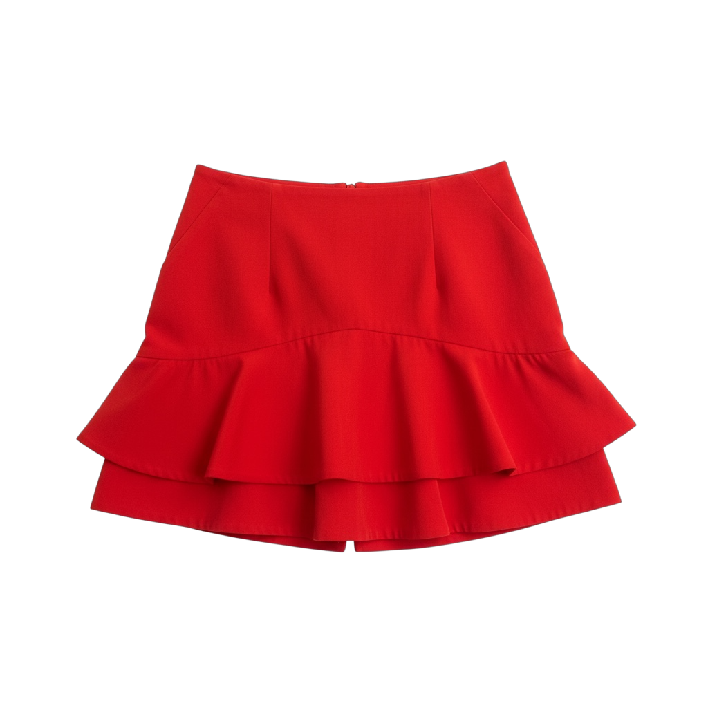 GIVENCHY BY RICARDO TISCCI 2010 RED PEPLUM RUNWAY SKIRT