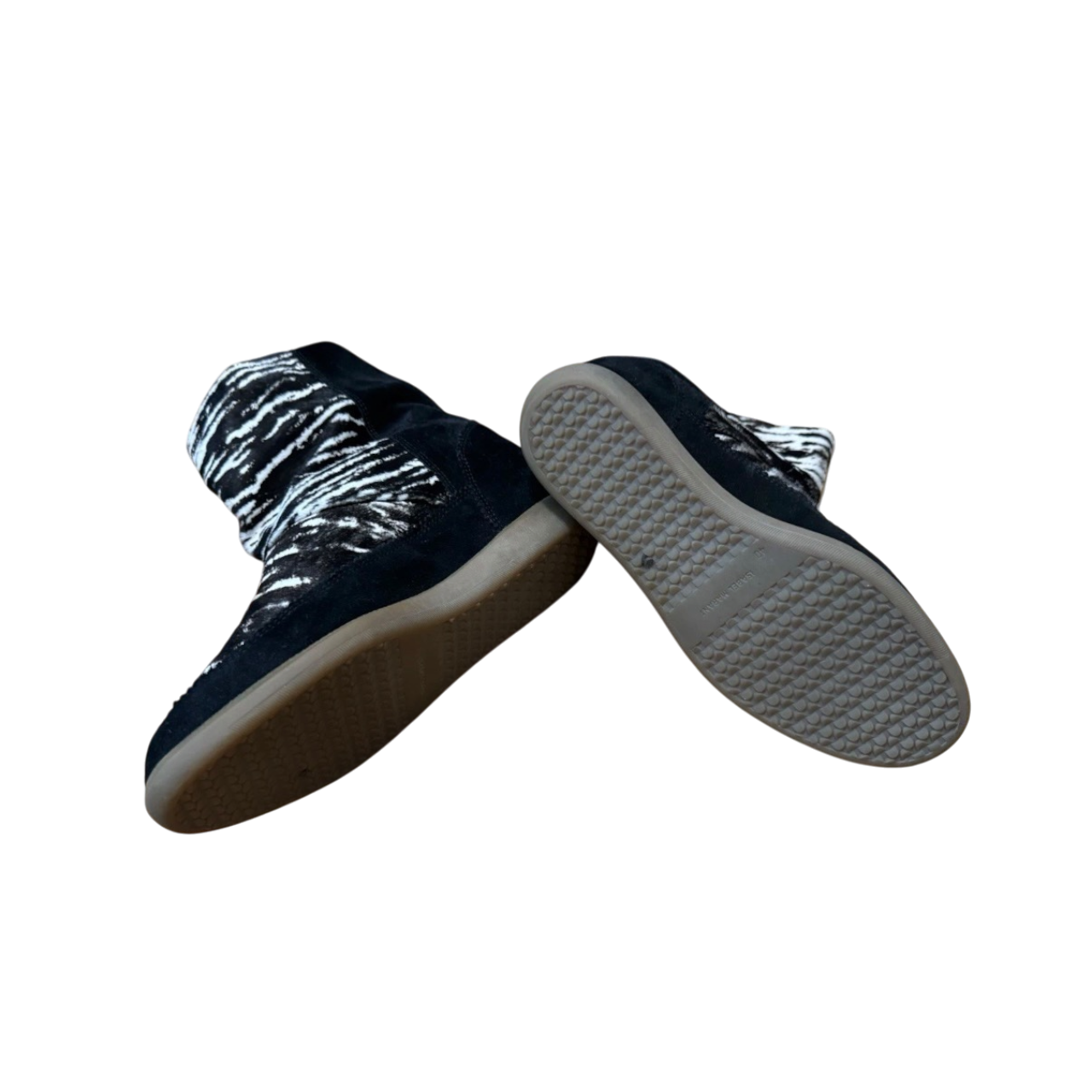 ISABEL MARANT BOBBY SNEAKER WEDGE IN ZEBRA CALFSKIN