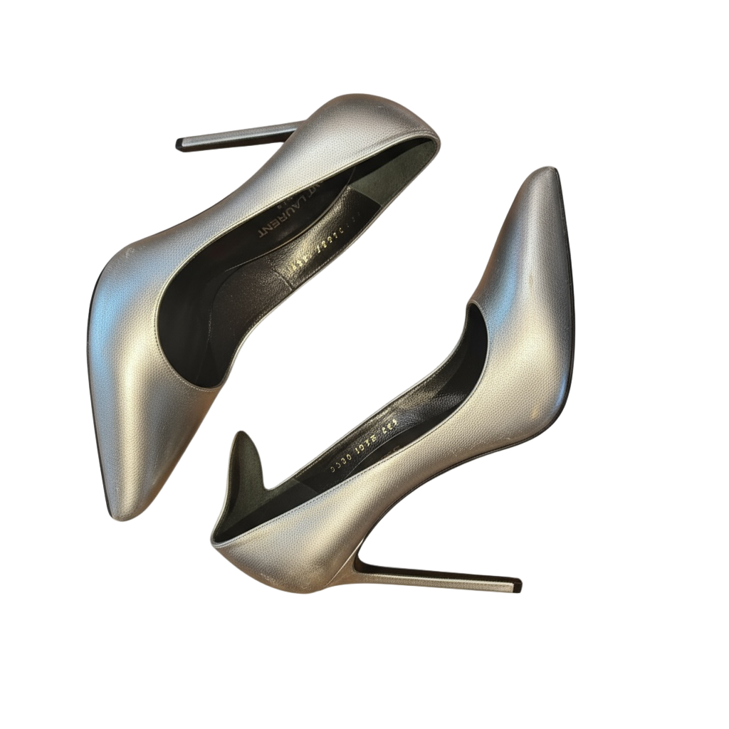 SAINT LAURENT SILVER HEELS