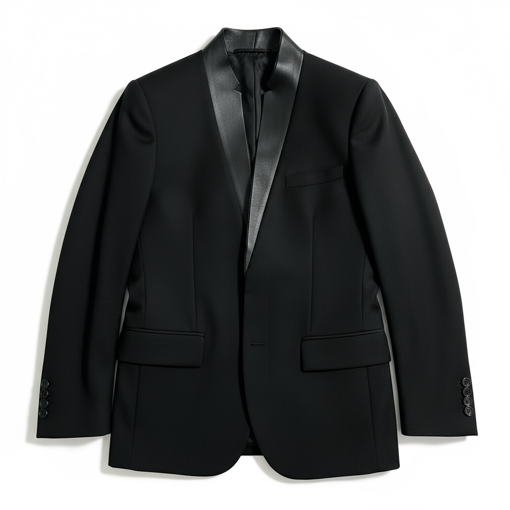 HEDI SLIMANE FOR DIOR HOMME LEATHER COLLAR BLAZER