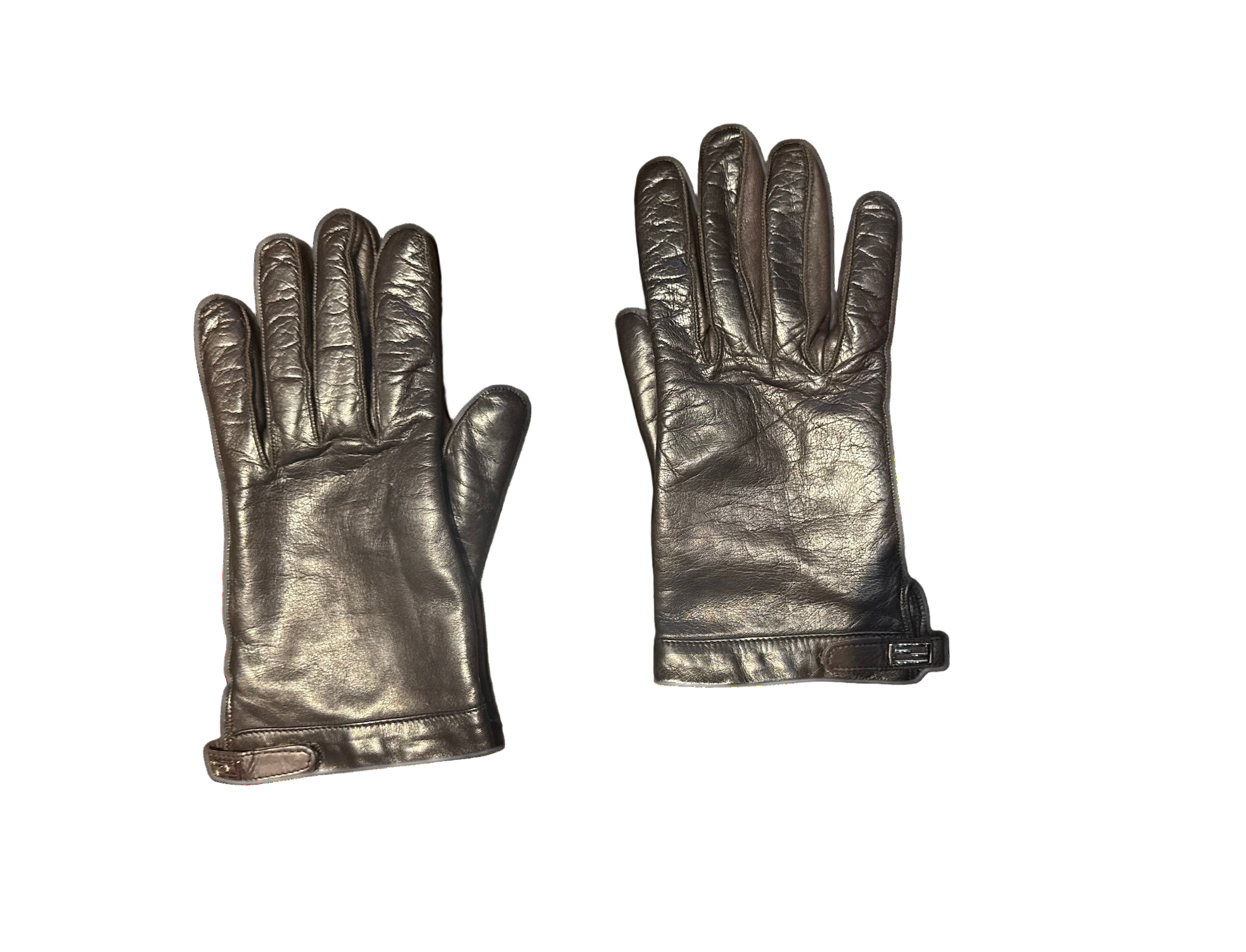 FENDI CASHMERE AND LEATHER GLOVES