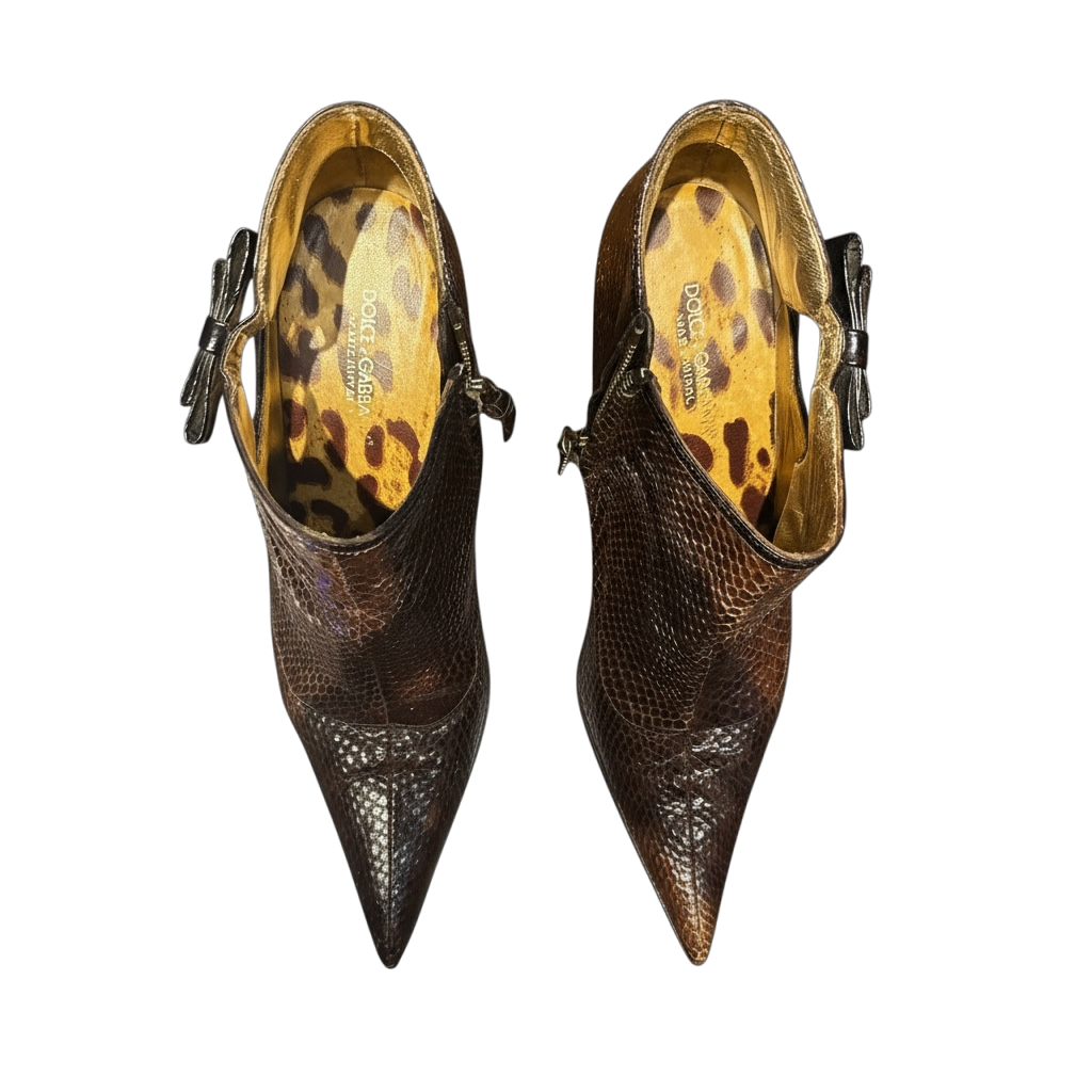 DOLCE AND GABBANA SNAKESKIN BOOTIES