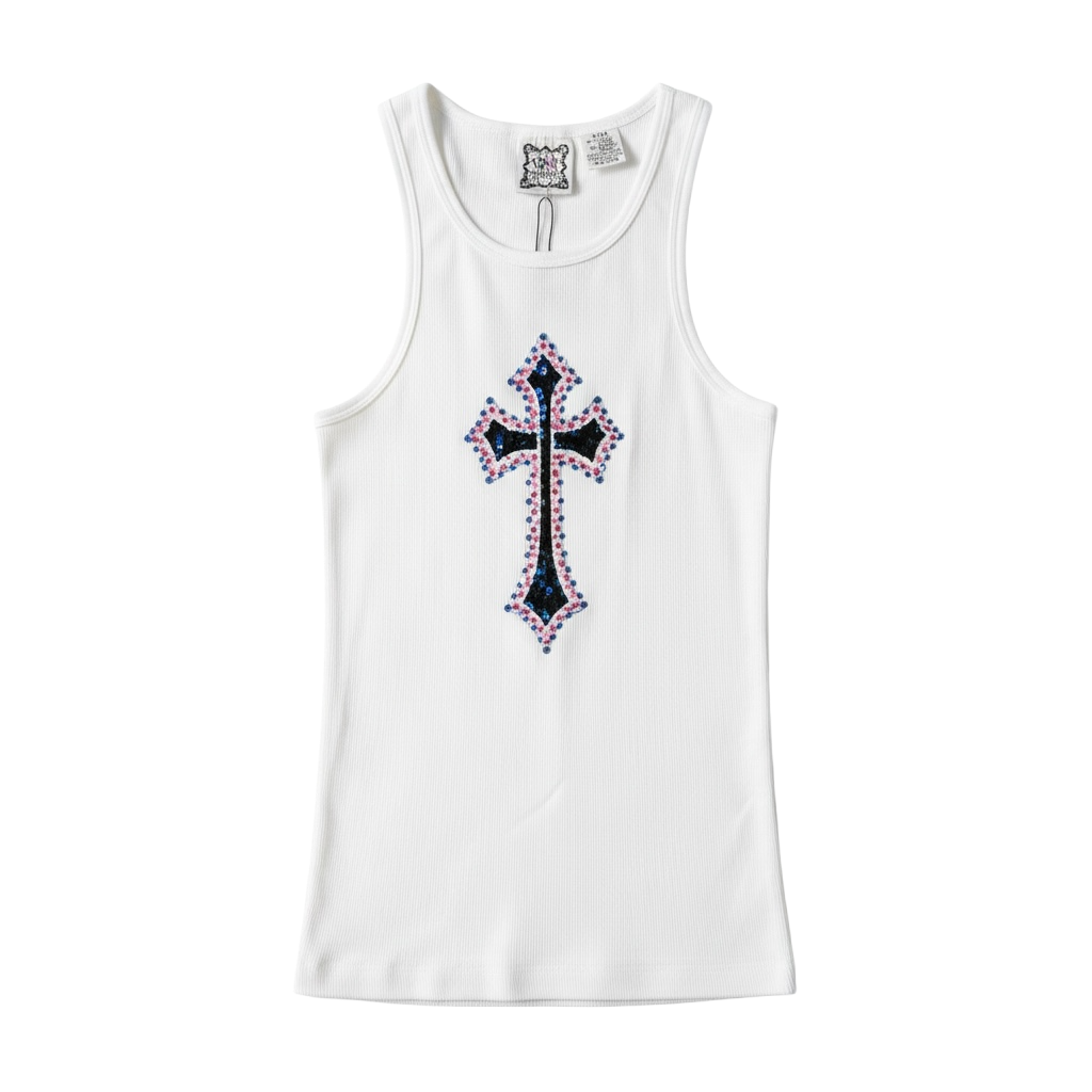CHICK BY NICKY HILTON Y2K EMBELLISHED TANK