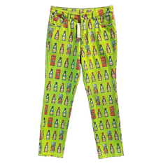 VERSACE JEANS FRAGRANCE BOTTLE PRINT PANTs