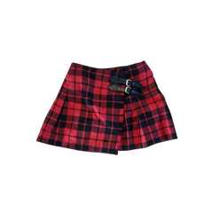 BURBERRY PLAID WRAP MINI SKIRT