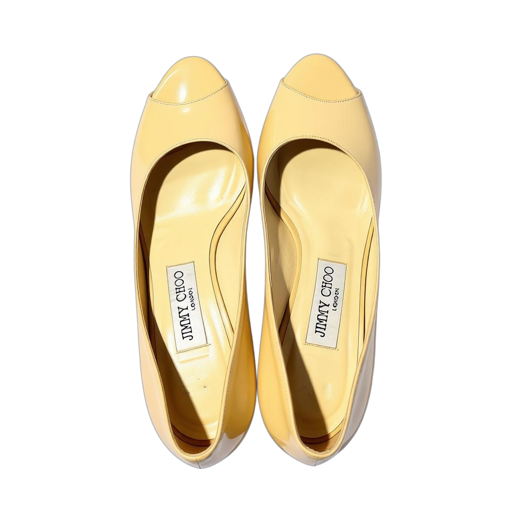 JIMMY CHOOSE PEEP TOE PUMPS