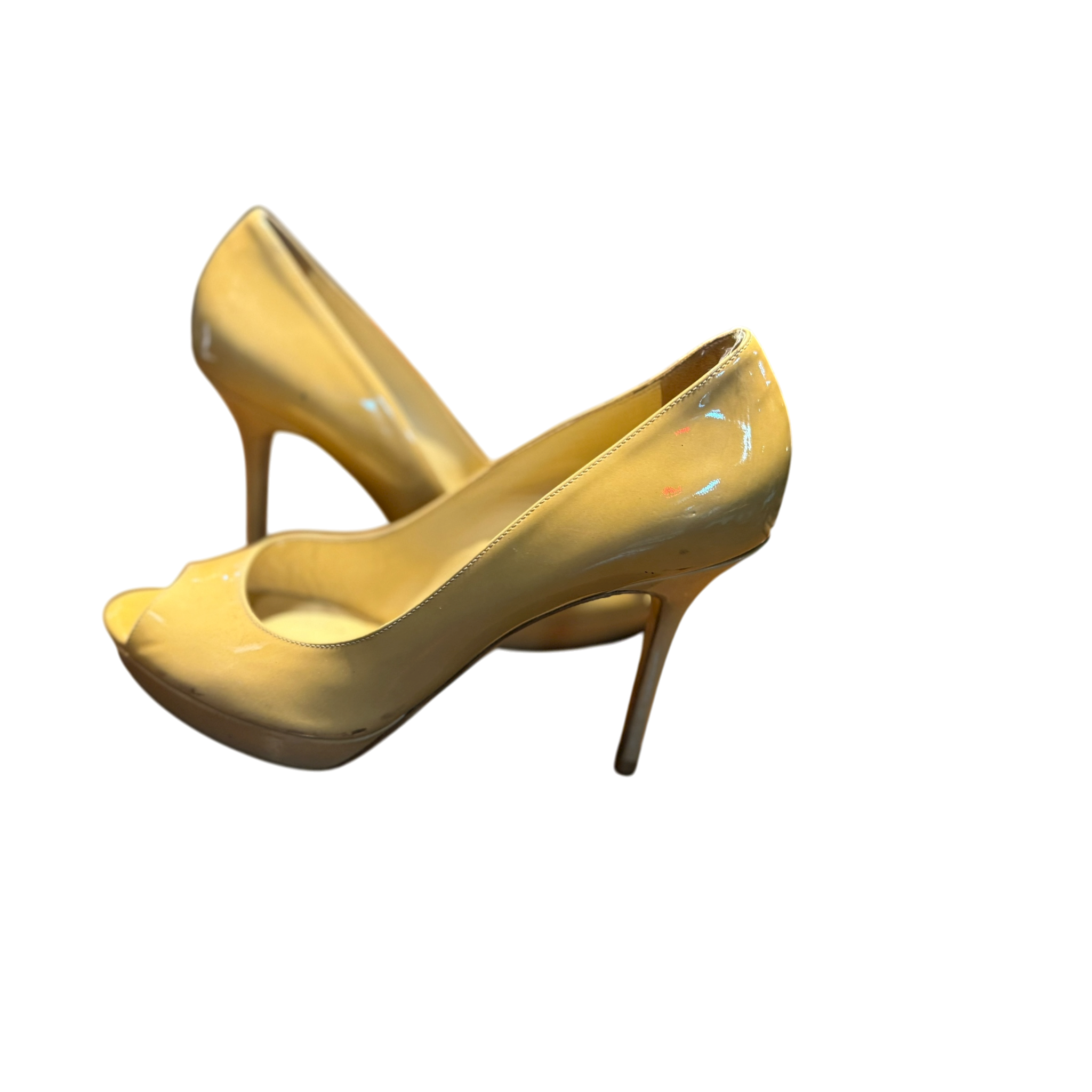 JIMMY CHOOSE PEEP TOE PUMPS