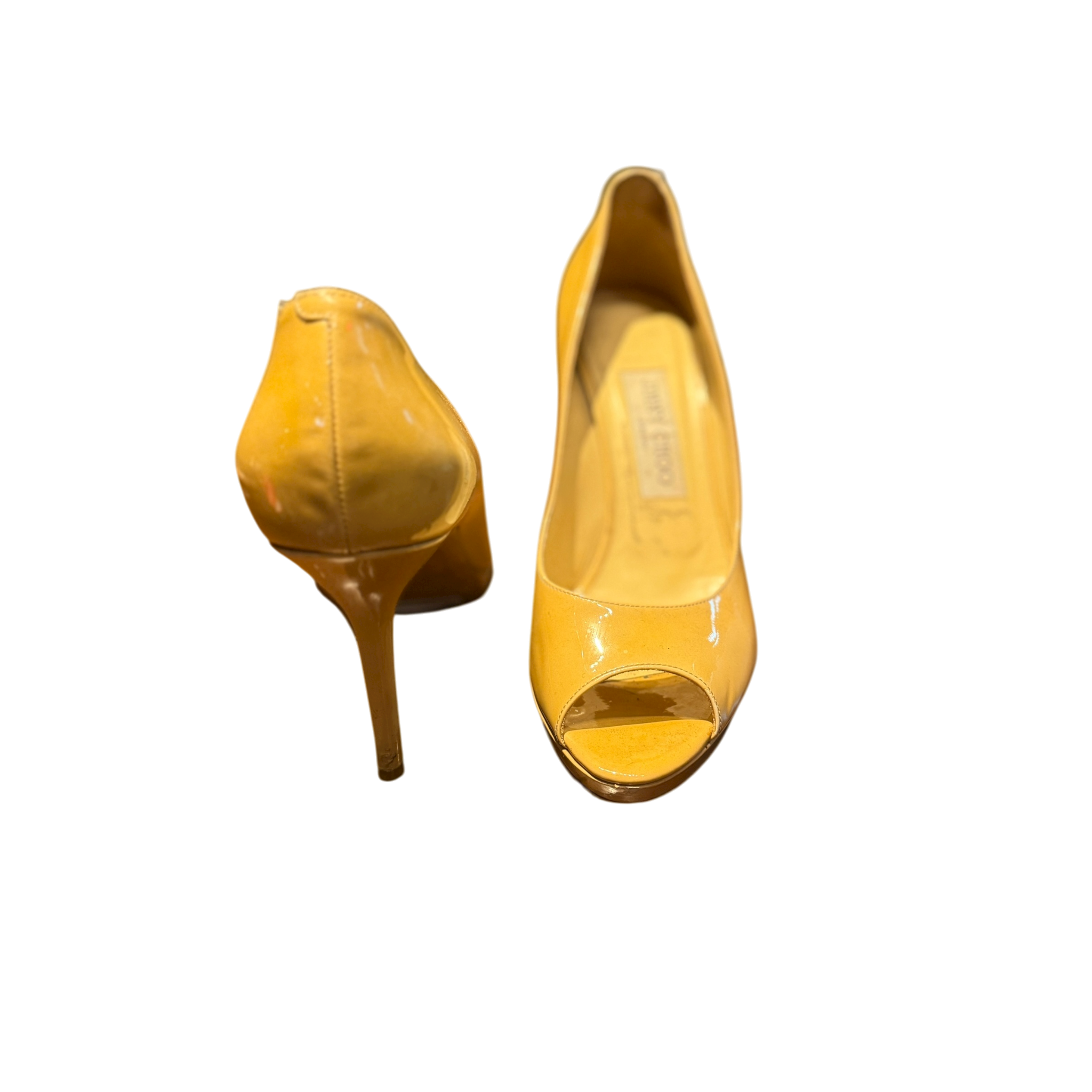 JIMMY CHOOSE PEEP TOE PUMPS