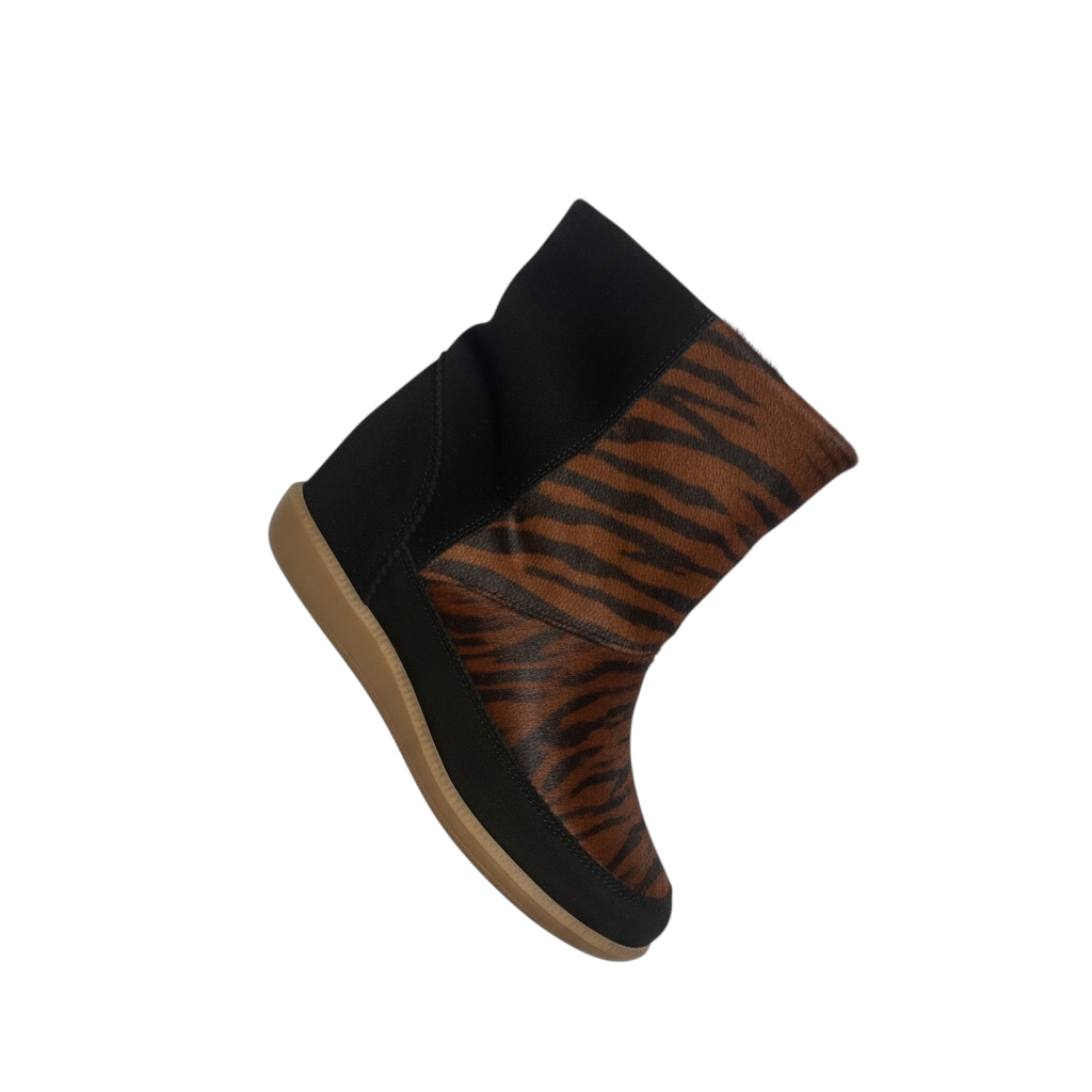 ISABEL MARANT BOBBY SNEAKER WEDGE IN ZEBRA CALFSKIN